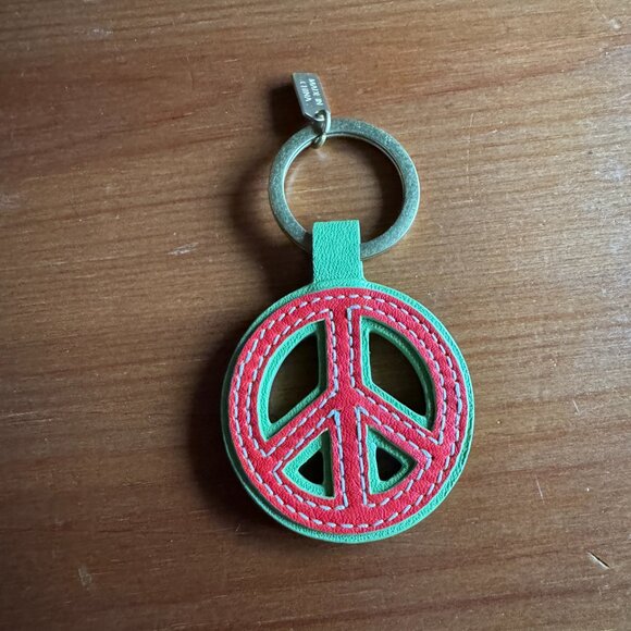 Vintage Coach Authentic Two Sided Peace Sign Key Chain - Picture 3 of 7